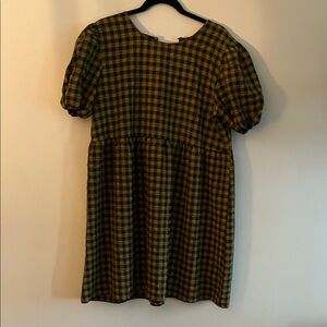 Wild Fable Plaid Brown and Black Mini Dress